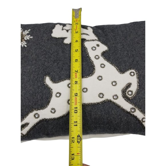 Debage Throw Pillow Reindeer Beading Snowflakes Removable Cover - Picture 8 of 8